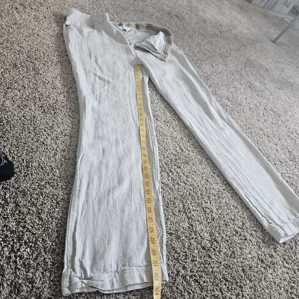 Amiani Mens 38x32 Linen Cotton Light Leg Pants Beachy Islander Dress Pants #43